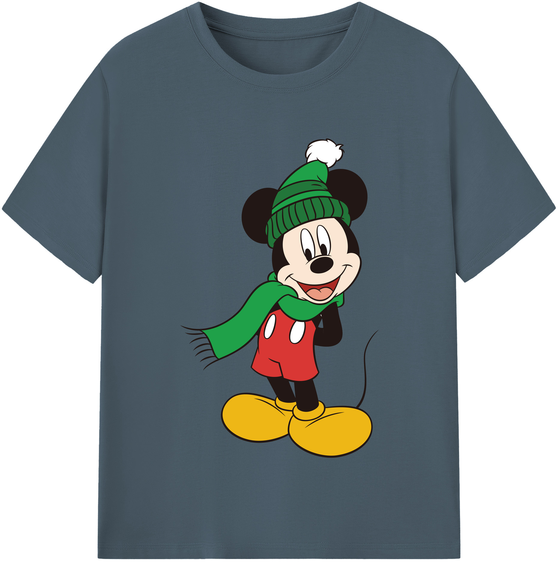 （画像用） ミッキーマウス Mickey Mouse 綿100％半袖Tシャツ（フロントプリント）